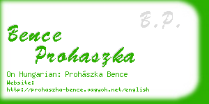 bence prohaszka business card