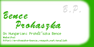 bence prohaszka business card